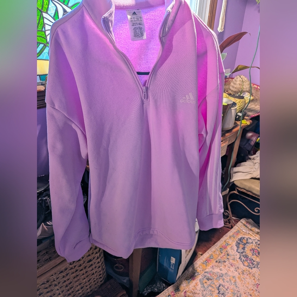 adidas Lavender Quarter-Zip Sweatshirt